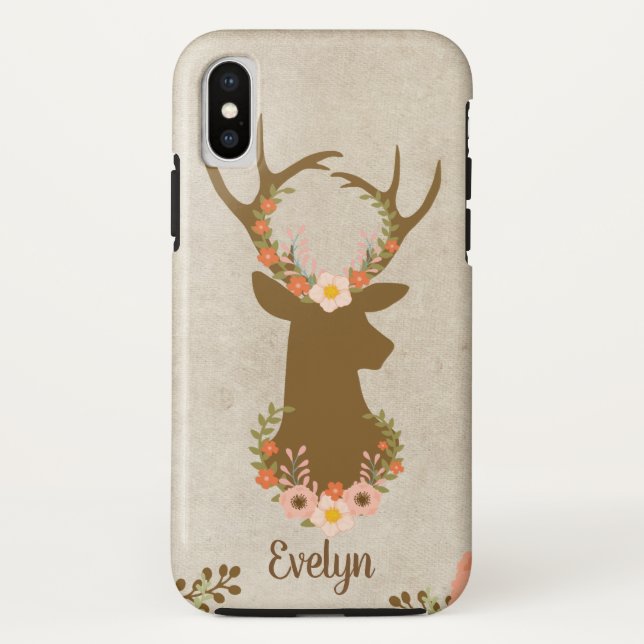 Floral Deer Women's Cell Phone Case (Back)