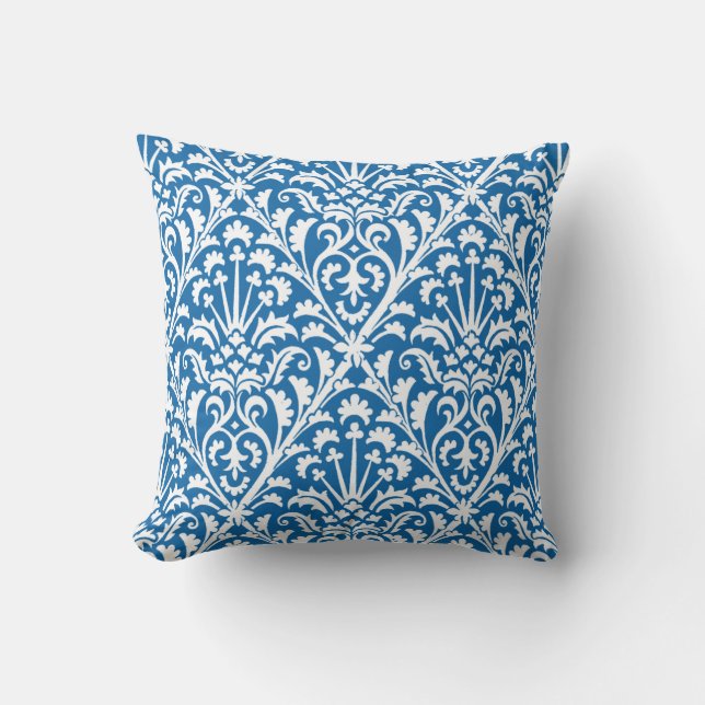 Floral Delft Blue and White Cushion (Front)