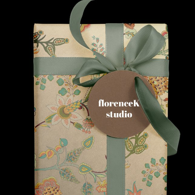 Floral Delicate Oriental Garden Gold Kraft Cali Wrapping Paper (Floral Delicate Oriental Garden Gold Kraft Cali Wrapping Paper)