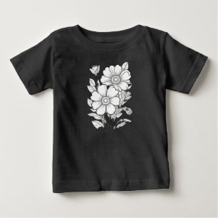 Floral Delight: Intricate Flower Colouring Page Baby T-Shirt