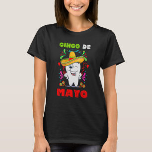 Floral Dental Tooth  Cinco De Mayo Mexican Dentist T-Shirt