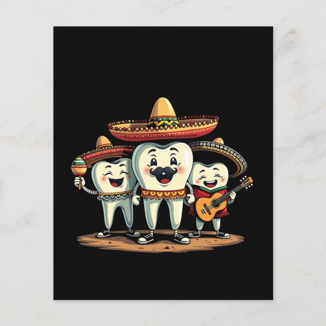 Floral Dental Tooth Funny Cinco De Mayo Flyer (Front)