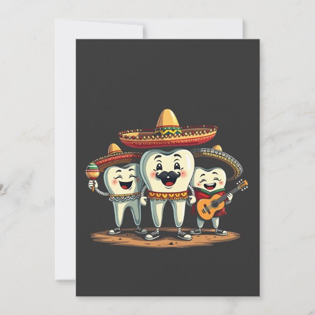 Floral Dental Tooth Funny Cinco De Mayo Invitation (Front)