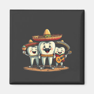 Floral Dental Tooth Funny Cinco De Mayo Magnet