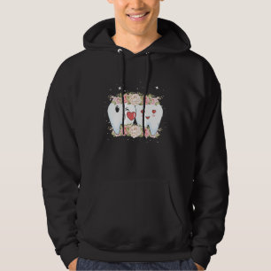 Floral Dentist Dental Hygienist Valentine's Day Hoodie