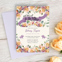 Floral Derby Bridal Shower Purple Yellow Roses 