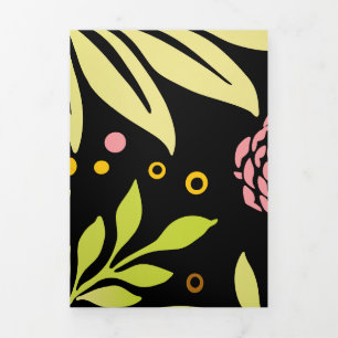 Floral Design 18 Tri-Fold Holiday Card
