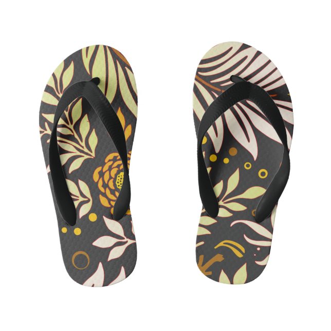 Floral Design 19 Kid's Jandals (Footbed)