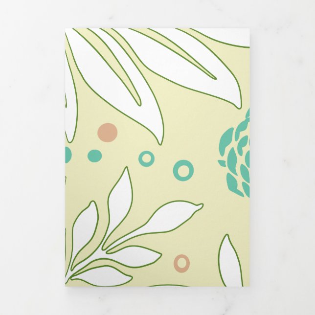 Floral Design 21 Tri-Fold Holiday Card (Cover)