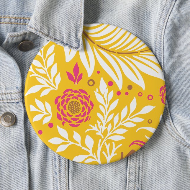 Floral Design 24 6 Cm Round Badge (In Situ)