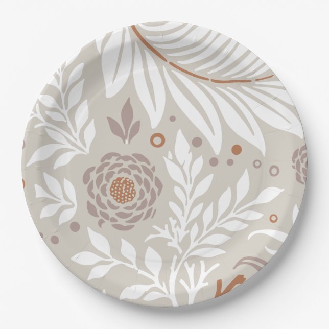 Floral Design 25 Paper Plate (Front)