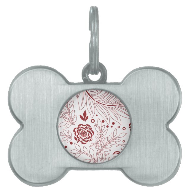 Floral Design 28 Pet ID Tag (Front)