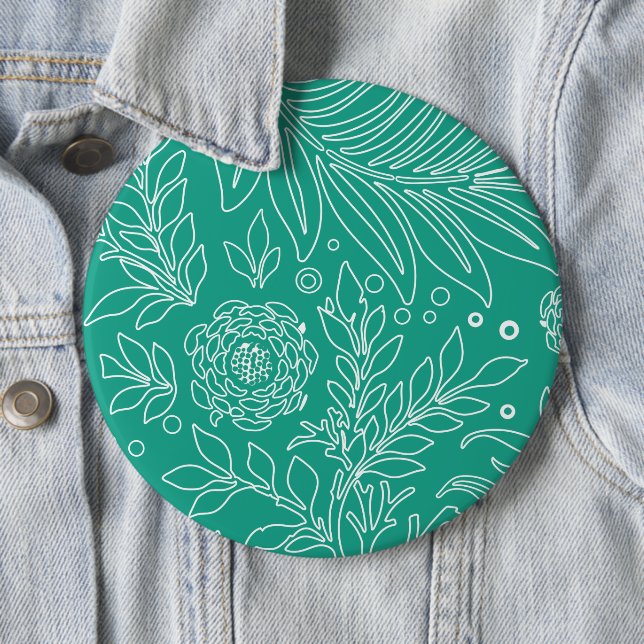 Floral Design 34 6 Cm Round Badge (In Situ)