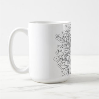 Floral design art coffee mug