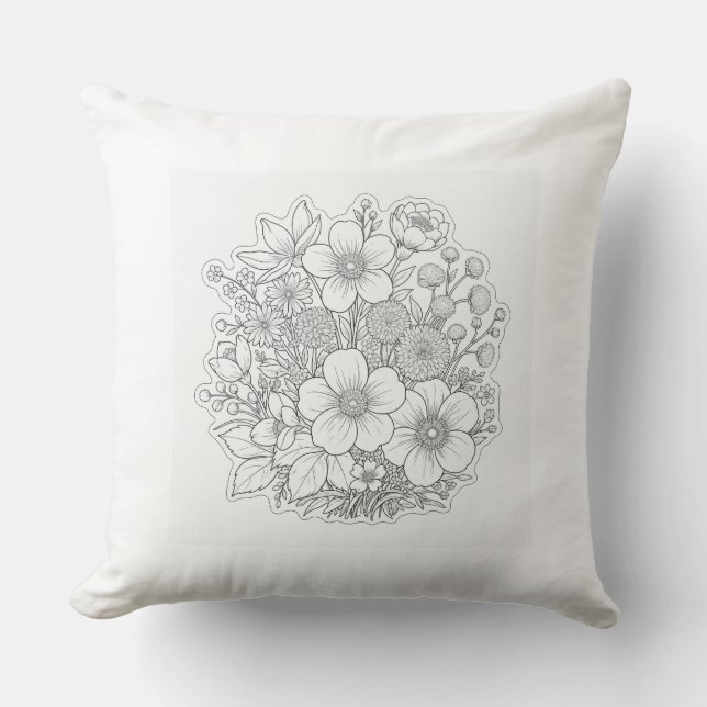 Floral design art cushion (Front)