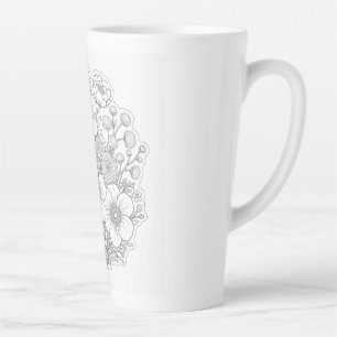 Floral design art latte mug