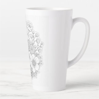 Floral design art latte mug