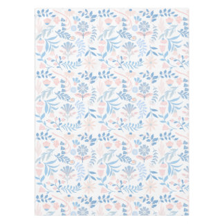 Floral design boho block print blue pink girly tablecloth