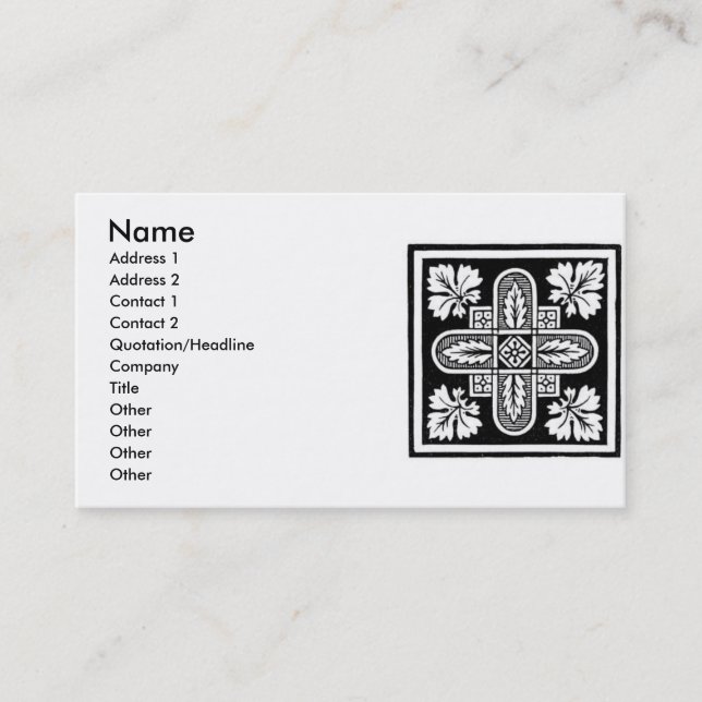 Floral Design Business Card (Front)