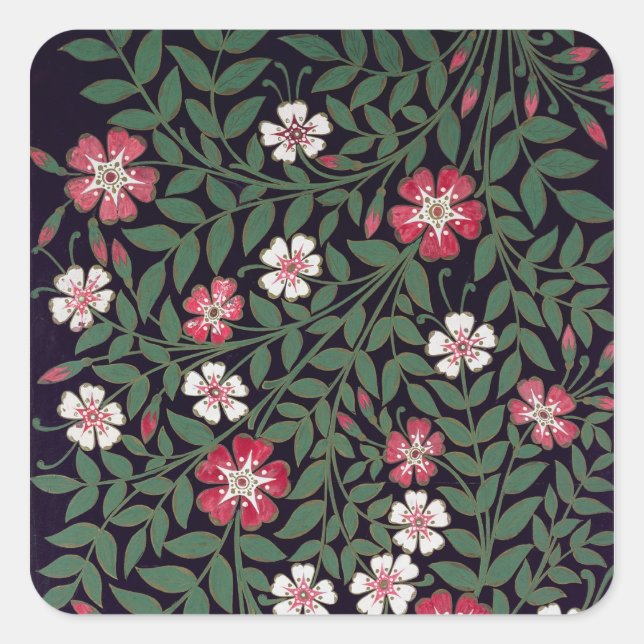 Floral Design by J. Owen, 1863 Square Sticker (Front)