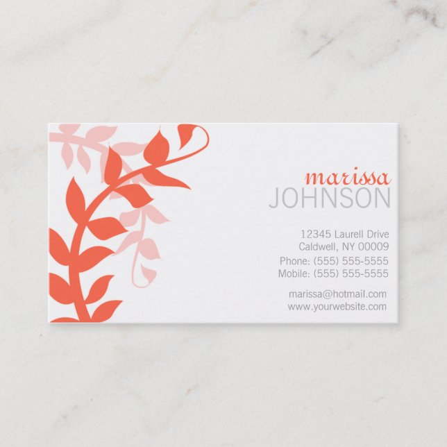 Floral Design Calling Cards (Front)
