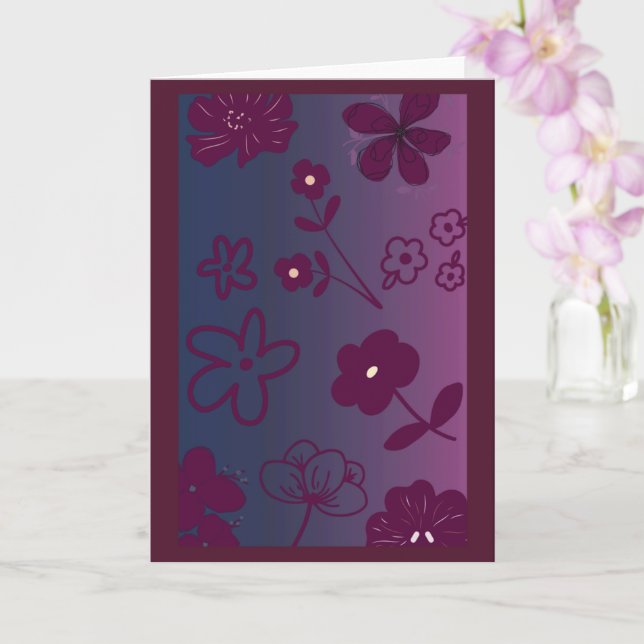 Floral Design  Card (Orchid)
