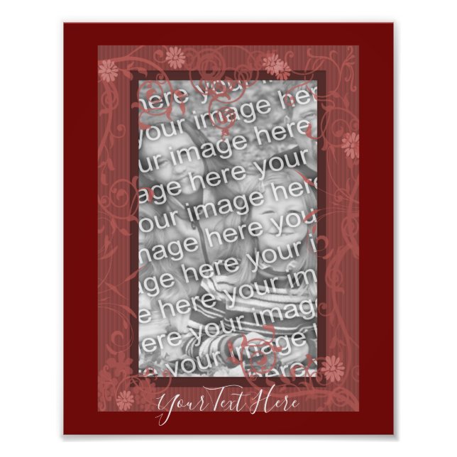 Floral Design Frame Template  Photo Print (Front)