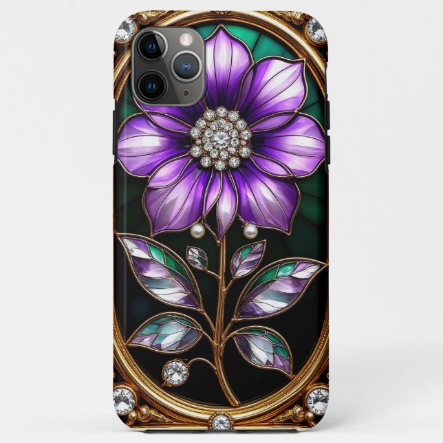 Floral Design in Golden Frame Case-Mate iPhone Case (Back)