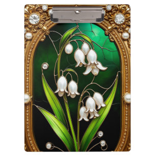 Floral Design in Golden Frame Clipboard