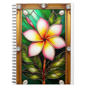 Floral Design in Golden Frame Notebook