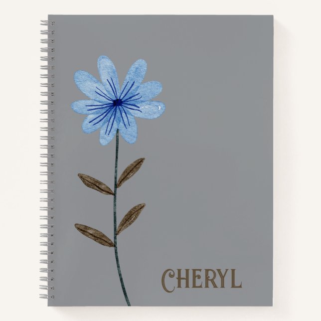 Floral Design Journal Spiral Notebook (Front)