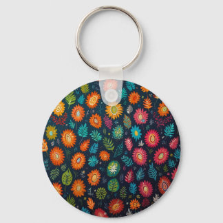 Floral design key ring