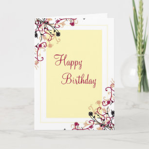 Floral design maroon card
