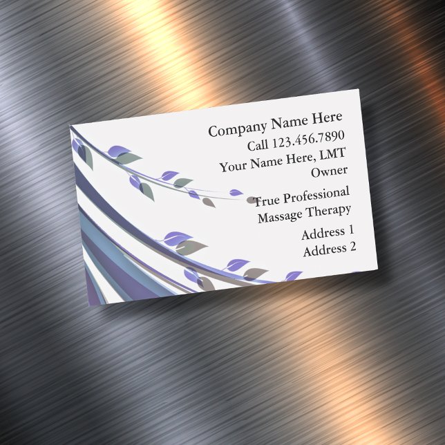Floral Design Massage Magnetic Business Card (Creator Uploaded)