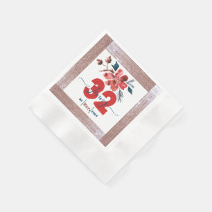 Floral design napkin