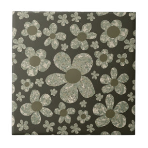 Floral Design on Ceramic Tile