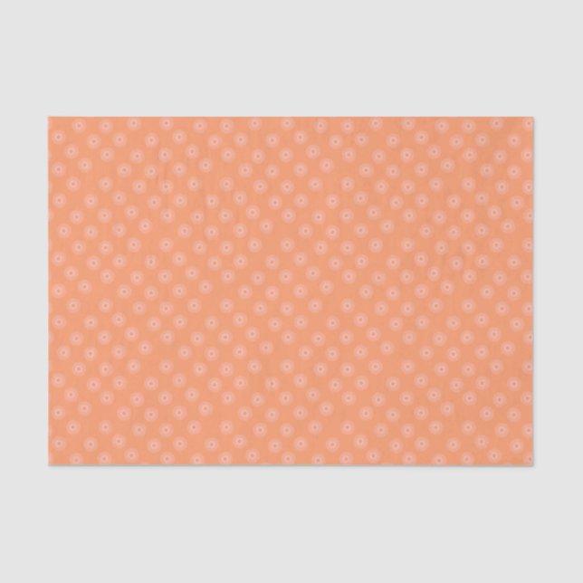 Floral Design on Peach Colour Background Tissue Paper (Front)