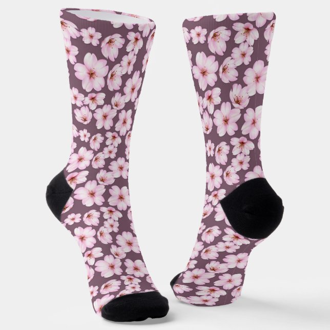 Floral design pattern socks (Angled)
