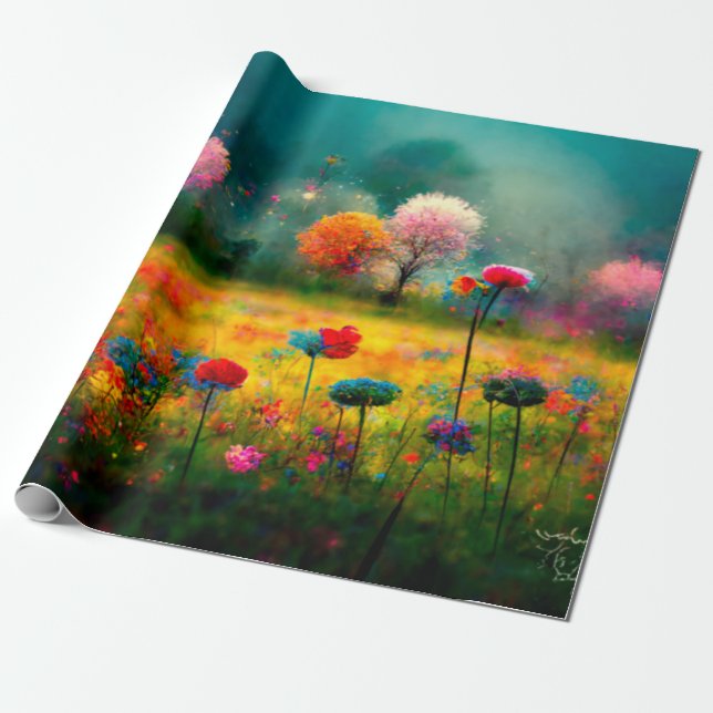 Floral design  pattern Wrapping Paper (Unrolled)