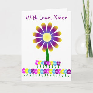 Floral Design Personalised Niece Birthday Card