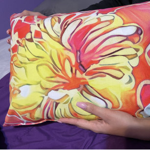 Floral design pink, peach and yellow beautiful    cushion