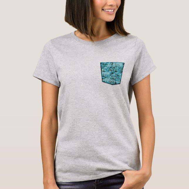 floral design pocket tee t-shirt design (Front)