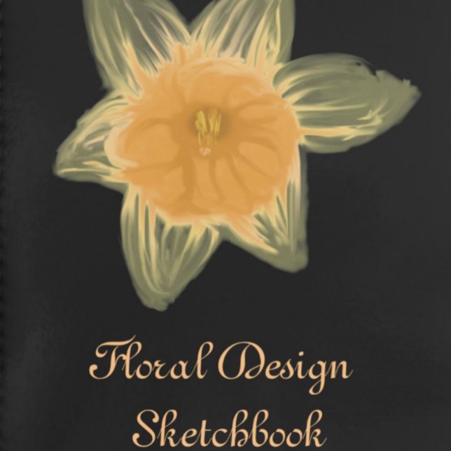 Floral Design Sketchbook Black w/ Daffodil Notebook (Creator Uploaded)