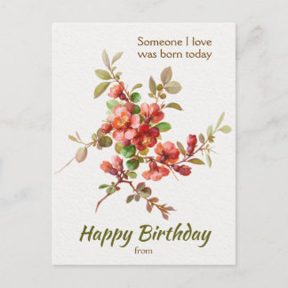 Floral design Someone I love Birthday CC1208 Postcard