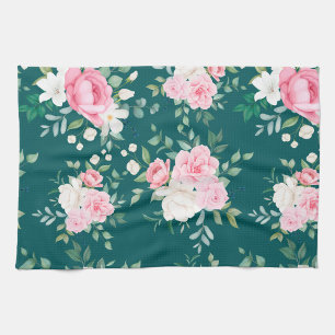 Floral Design Tea Towel