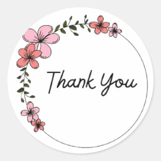 Floral Design thank you sticker