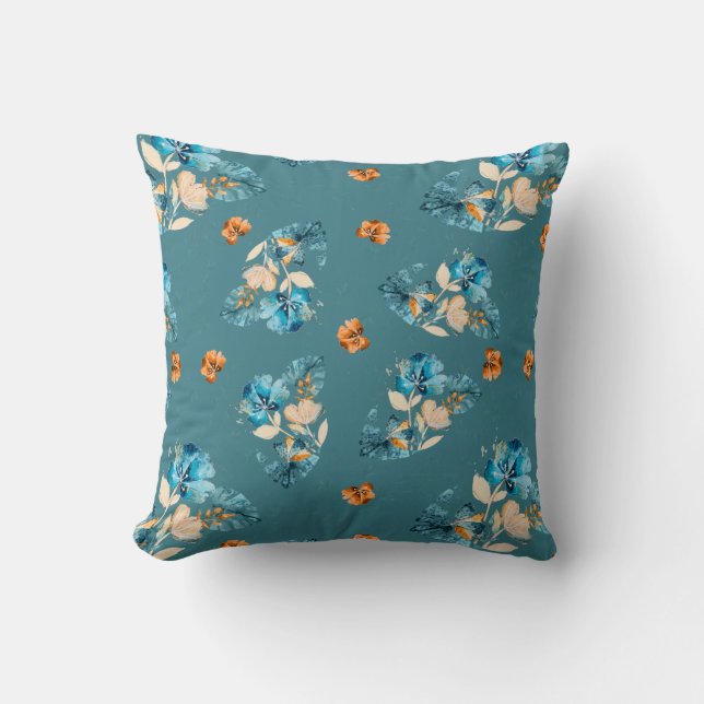 Floral Design Throw Pillow (Front)