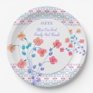 Floral Design With Colourful Paper Plate