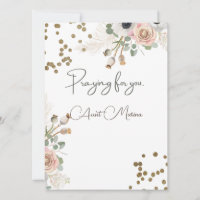 Floral design with gold dots and message