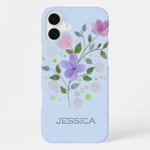 Floral Design with Name Jessica. iPhone 16 Plus Case